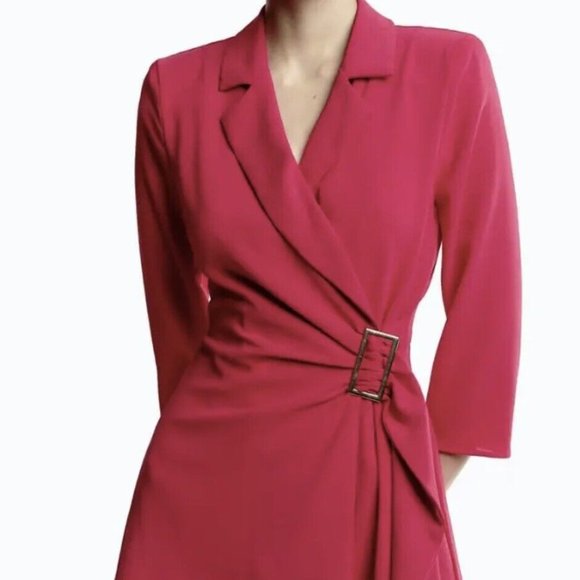 NWT ZARA BUCKLE WRAPJUMPSUITBLAZERROMPER FUCHSIA CLUBCOCKTAILPARTY 0387/055/SZ S - Picture 8 of 14